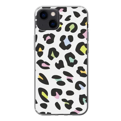 Produktbild von MuchoWow® Handyhülle Schutzhülle Hülle für iPhone 13 Pantherdruck - Farben - Schwarz Silikon Softcase Handy Hülle - Karteninhaber