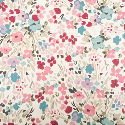 Produktbild von Baumwollstoff Meterware Dekostoff DigitalAquarell weiß rosa blau 1,40m