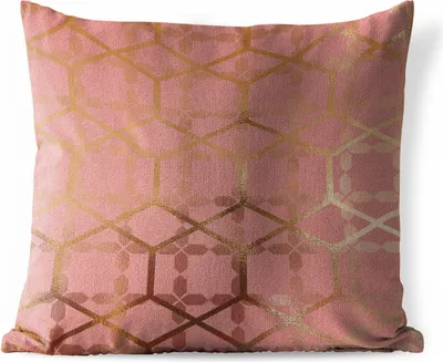 Produktbild von MuchoWow® Outdoor Kissen - Rosa - Gold - Figuren - 60x60 cm - Wetterfest - Lounge Kissen - Dekoration - Schlaf Kissen