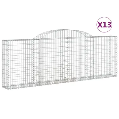 Produktbild von Gabionen mit Hochbogen 13 Stk 300x30x100/120cm Verzinktes Eisen