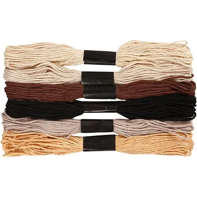 Produktbild von Creativ Company Stickgarn, Stärke 1 mm, natur, 6 Knäuel 1 Box