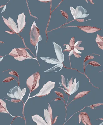 Obrázek produktu pro Masureel Tapeta modré květy - 632090 - 53 cm x 10,05 m