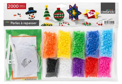 Produktbild von Crelando Bügelperlen-Set 2000 bunte Perlen Kreativspielzeug