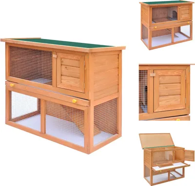 Image de Clapier pour petits animaux Clapier pour lapins 1 porte Bois - Habitat & Enclos pour petits animaux