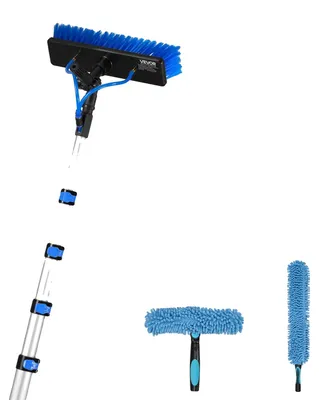 Produktbild von VEVOR Wassergeführte Polkit, 6m Solarpanel-Reinigungsstange mit ausziehbarem Griff, 180° drehbare Bürstenkopf & 20m Schlauch, Haushalts- & Außenfensterreinigungswerkzeug für Wohnmobil-Solarpanel-Deck, 8 m/26 ft