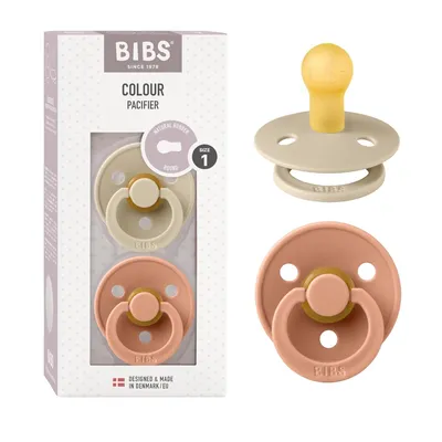 Obrázok produktu pre BIBS Čerešňový cumlík s okrúhlym latexom v balení 2 ks (Vanilka/Broskyňa 0-6 M)