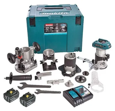 Image de Affleureuse MAKITA DRT50RTJX3 18V (2x5Ah) Ø 8mm avec kit d'accessoires
