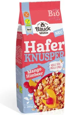 Produktbild von Bauck Mühle Hafer Knusper Müsli Mango Himbeere glutenfrei 285 g