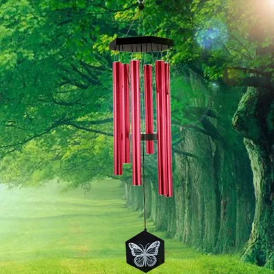 Productafbeelding van Solidchoice - Bamboe Windgong met 6 Aluminium Buizen voor Buiten en Binnen