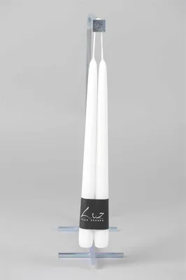 Productafbeelding van Rasteli Luz Kaarsen voor tafels, wit, diameter 2,20 cm, hoogte 30 cm, verpakking van 3 stuks