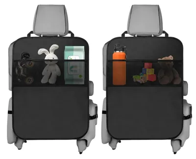Produktbild von Autositz Schutz Rückseite 2 Stück Schwarz Rückenlehnenschutz Organizer