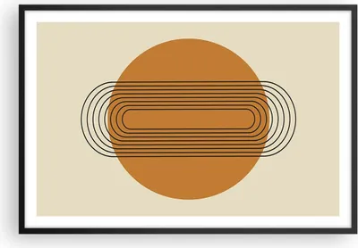 Produktbild von Gerahmtes Poster - Schwarzer Rahmen - Stück Geometrisch Orange - 91,5x61 cm - Wand Bild - Wanddeko - Wandbilder - Kunstposter - Wandposter - Bilderrahmen - Bilder - Kunstdruck - P2BAA91x61-4877