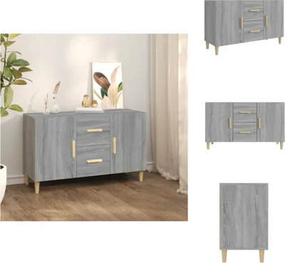 Immagine prodotto di vidaXL Credenza Grigio Sonoma 100x36x60 cm Materiale a base di legno - Credenze