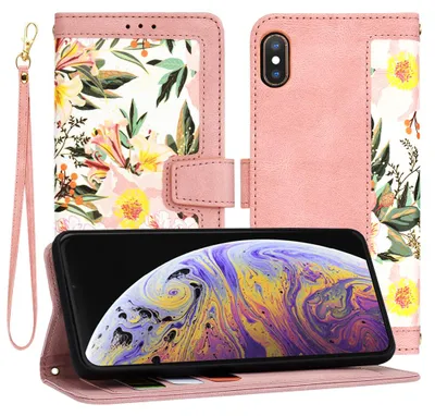 Produktbild von Techsuit FlipCraft Book Wallet Klapphülle mit Kabel für Apple iPhone XS Max - Sweetheart Pink