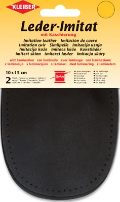 Produktbild von KLEIBER Kunstleder mit Kaschierung 100 x 150 mm schwarz 2 Stück