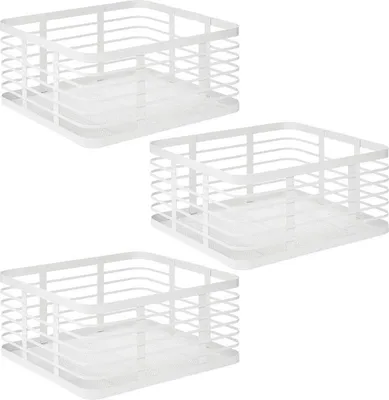Produktbild von mDesign Allzweckkorb Drahtkorb Gitterbox Aufbewahrung 3er Set Metall Weiß