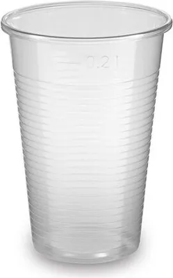 Produktbild von 1000x Trinkbecher transparent klar mit Eichstrich 0,2 l 200 ml PP