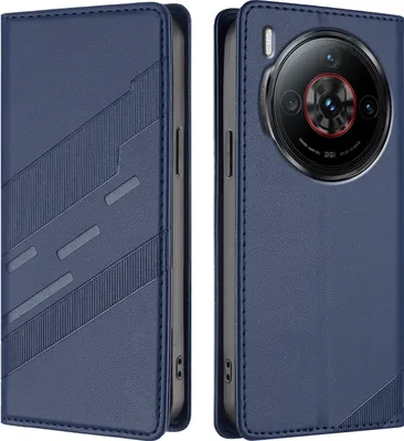 Obrázek produktu pro Pouzdro pro ZTE Nubia Z60S Pro 5G,Polyuretankožené peněženkové pouzdro s přihrádkou na karty a funkcí stojánku Blau
