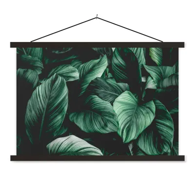 Produktbild von MuchoWow® Textilposter Dschungel - Blätter - Tropisch - Pflanzen - Natur 60x40 cm mit schwarzem Rahmen - Hölzernes