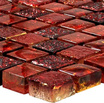 Produktbild von Glasmosaik Natursteinfliesen Cleopatra Rot