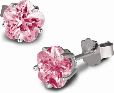 Produktbild von SilberDream Ohrstecker Damen Silber rosa Blume Zirkonia Ohrringe 6mm SDO736A