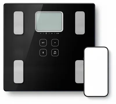 Immagine prodotto di OMRON - Misuratore della composizione corporea - Bluetooth - Nero, Immagine generata dall'IA