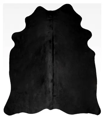 Produktbild von Teppich aus echtem Rindsleder, Pflegeleicht, Hochflor, Schwarz 180x220 cm