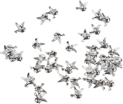 Produktbild von Oblique Unique Tauben Konfetti als Streudeko Tischdeko für Taufe Kommunion Konfirmation Hochzeit - silber