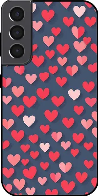 Produktbild von Smartphonica Telefon Fall passt Samsung Galaxy S22 Plus mit rosa und roten Herzen Impressum - TPU Backcover Fall mit rosa und roten Herzen Design