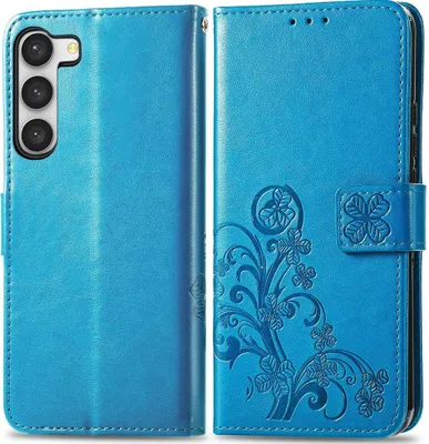 Produktbild von Mobigear Clover  Samsung Galaxy A14 Hülle Klapphülle Geldbörse - Blau