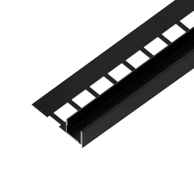 Obrázek produktu pro EX1/KP7/4 EXCELLENT profil pro vsazení skla ACARA, orientace levá, nerez V2A RAL9005 černá matná, 11 mm, 1,5 m