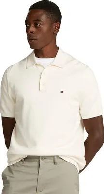 Produktbild von Tommy Hilfiger Kurzarm-Poloshirt Creme 3-Knopf