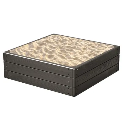 Obrázok produktu pre Záhradné pieskovisko s imitáciou dreva 75,6x75,6x25 cm antracit - ideálne na jar a leto