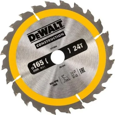Obrázok produktu pre DeWalt DT1934-QZ Kotúčová píla 165 x 20 mm, 24 zubov, na drevo