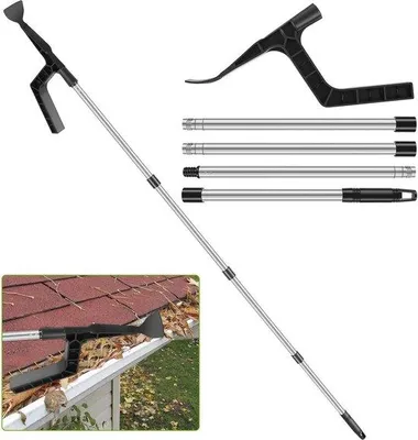 Produktbild von Famanu Dachrinnenreiniger 18 m - Aluminium Schaufel und Schaber - Regenrinne Reiniger