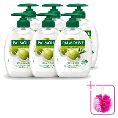 Productafbeelding van 6 x Palmolive handzeep Melk & Olijf - 300 ml - Voordeelverpakking - 6 stuks