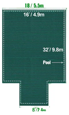 Obrázek produktu pro Bezpečnostní kryt bazénu, odolný materiál, bezpečné uchycení, 16 x 32 stop