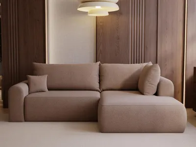 Produktbild von GrainGold Ecksofa L-Form Rechts Savana Bis - Ecksofa fürs Wohnzimmer - Moderne Ecksofa, Wohnzimmer Ecksofa - Eckcouch Braun (Glam 5)