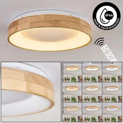 Produktbild von Ferrara dimmbare Deckenleuchte aus Holz/Metall/Kunststoff in Natur/Weiß