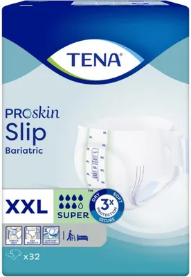 Image de Tena Proskin Slip Super XXL (Bariatric) - 1 paquet de 32 protections