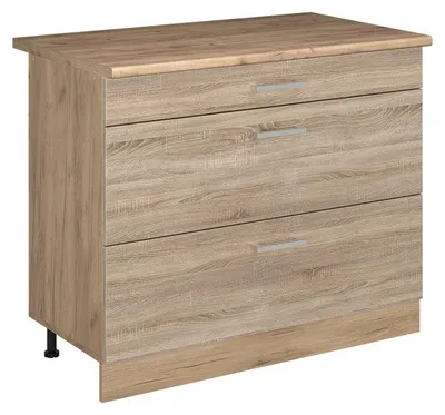 Zdjęcie produktu dla Szafka dolna do kuchni Vicco R-Line Sonoma/Dąb goldkraft 100 cm blat roboczy Dąb Goldkraft, Model 71649
