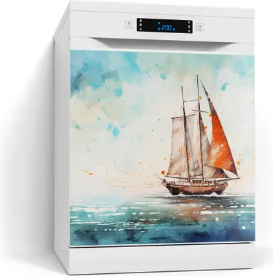 Produktbild von DEQORI Magnetmatte Spülmaschine beschreibbar 60x60 cm 'Meeresträumerei' Magnetfolie