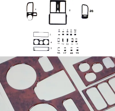 Immagine prodotto di Decorazione interna dell'abitacolo per VW Polo 1999-2001 in radica 20 pz