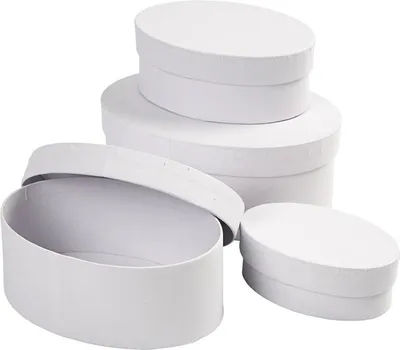Produktbild von Creativ Company 264030, Aufbewahrungsbox, Weiß, Oval, Einfarbig, 70 mm