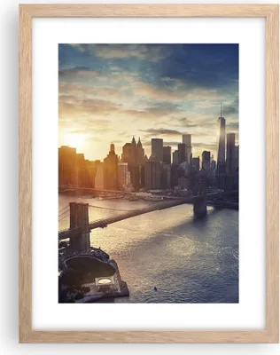 Produktbild von Gerahmtes Poster - Rahmen in heller Eiche - New York Stadt - 30x40 cm - Wand Bild - Wanddeko - Wandbilder - Kunstposter - Wandposter - Bilderrahmen - Bilder - Kunstdruck - Wandbild - P2NPA30x40-3733