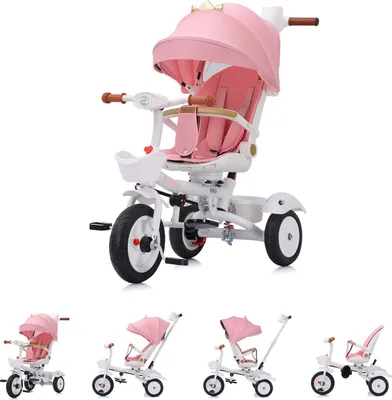 Produktbild von Chipolino Tricycle Futuro 2 in 1 faltbar, Becherhalter, Musik, Licht, PolyurethanRäder rosa
