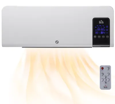 Obrázek produktu pro HOMCOM Nástěnný topný ventilátor, 2000 W, keramický nástěnný ohřívač s dálkovým ovládáním