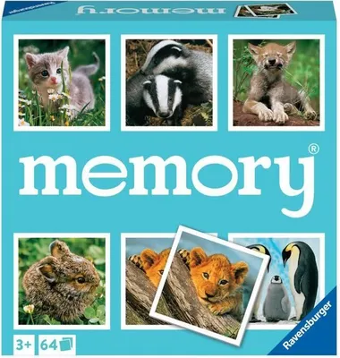 Produktbild von Memory Spiel, Grand Memory Kleine Tiere, Ravensburger, 64 Karten, Lernspiel