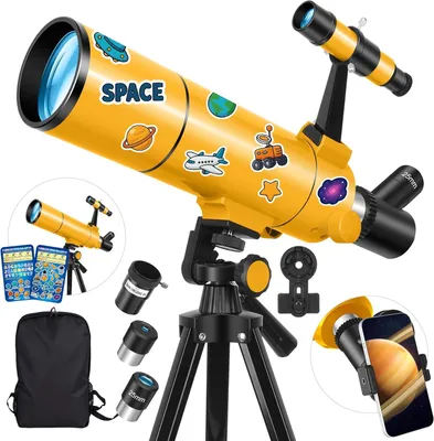 Immagine prodotto di Telescopio astronomico professionale per adulti e bambini, con apertura di 80 mm e lunghezza focale di 500 mm, telescopio rifrattore ideale per principianti, portatile