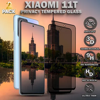 Produktbild von 2-Stück Sichtschutz Schutzfolie für Xiaomi 11T - gehärtetes Glas 9H - Super Qualität 3D